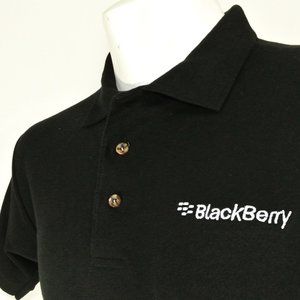 BLACKBERRY Black Polo Shirt Employee Uniform NEW Size L Large